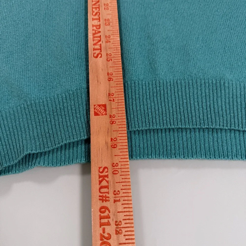 Lyle & Scott 100% Cashmere Teal Mens V-Neck Pullover Sweater -Sz 44 Large-XL